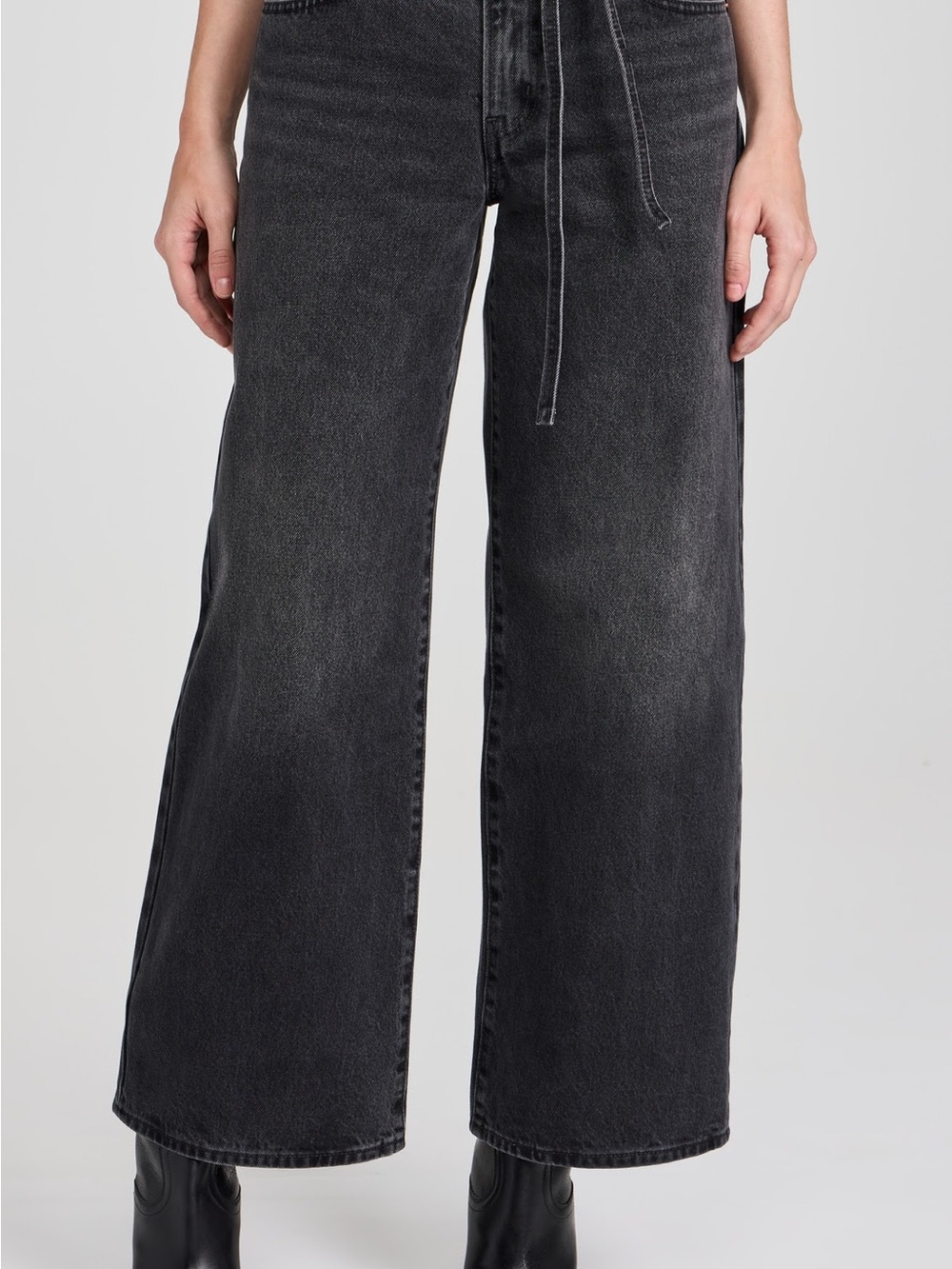 Levi's Washed Black Wide-Leg High Waist Jeans